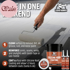 Silicone Roof Coating – Uv-Reflective, No Primer Needed, One-Coat Sealant for Fl