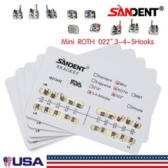 10 Kit Dental Orthodontic Metal Brackets Braces Mini Roth Slot.022 3-4-5 Hooks H