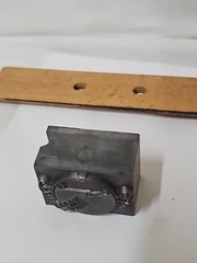 Vintage Art Nouveau Metal Letterpress Printing Block • Decorative Scroll Motif.