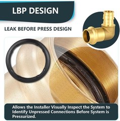 Lead-Free Brass 1/2″ Press x 1/2″ PEX Elbow Set of 10 – Quick Installation