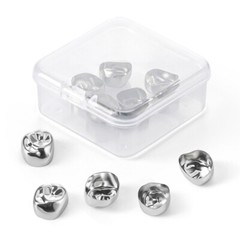 5 Pcs/Box Dental Stainless Steel Kids Primary Molar Crown Pediatric Metal Crowns