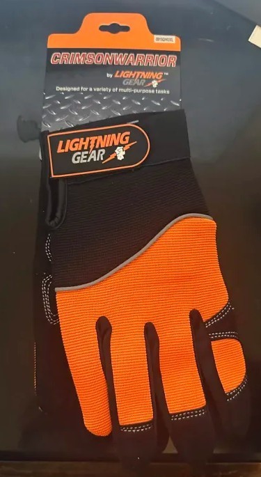 [0915Q/HO/XL] Lightning Gear Crimson Warrior Mechanic’s Glove – Orange/Black