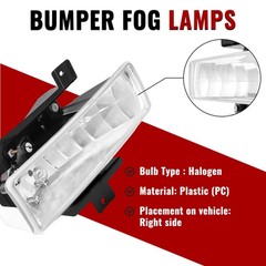 Hecasa Front Right Fog Light W/Bulb Compatible 1997 1998 Ford F150 F250