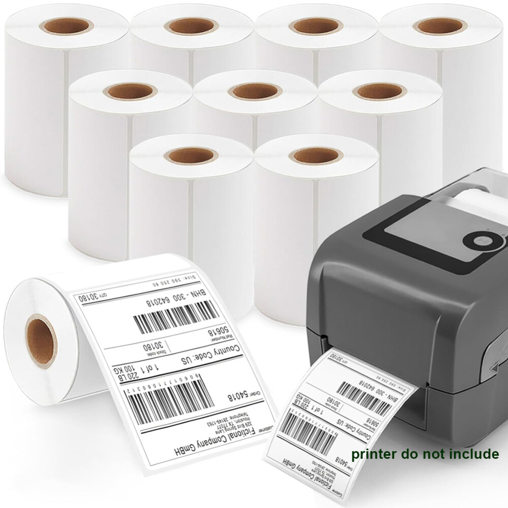 4″x 6″ Perforated Direct Thermal Labels Commercial 250/Roll for Thermal Printer