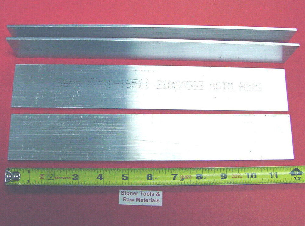 4 Pieces 1/8″ X 2″ ALUMINUM 6061 FLAT BAR 12″ long Extruded Mill Bar Stock New