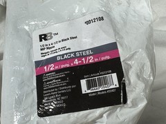 Bulk Lot of (7) 1/2″ x 4-1/2″ Black Steel Pipe Nipples -Schedule 40 – 12108 -New