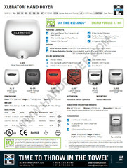 Excel XLERATOR XL-SB Brushed Stainless Steel Hand Dryer Commercial High-Speed