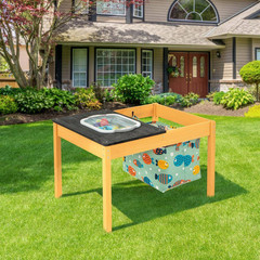 31.5 In. Width Beige 3-In-1 Kids Activity Table with Foldable Water Bin Large Ca
