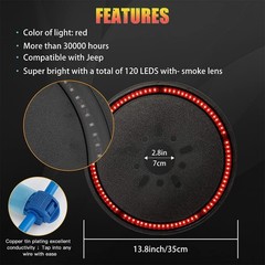 Spare Tire Brake Light 3rd Third Brake Light LED Rear Wheel Light for Wrangler 2