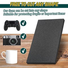 6 Pack 12″x12″x0.4″ Black Polyethylene Foam Pads for Packing Cushioning Inserts