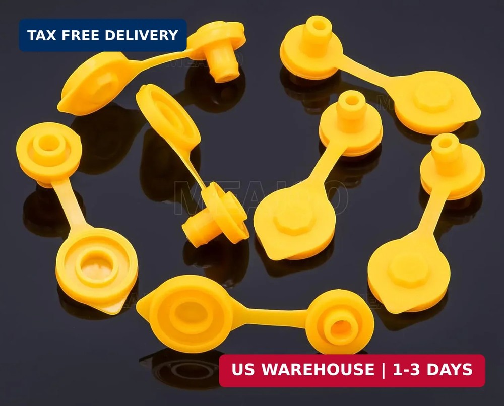 5-Pack Gas Can Vent Cap Kit – Yellow Vent Plugs for Old Style Fuel Jugs