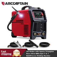 ARCCAPTAIN TIG Welder AC/DC 200Amp with Pulse, Aluminum TIG Welder 110V/220V