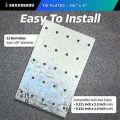 Sandbaggy Tie Plate for Wood (3-1/8″ x 5″) – Hot Dipped Galvanized Steel – 20 Ga