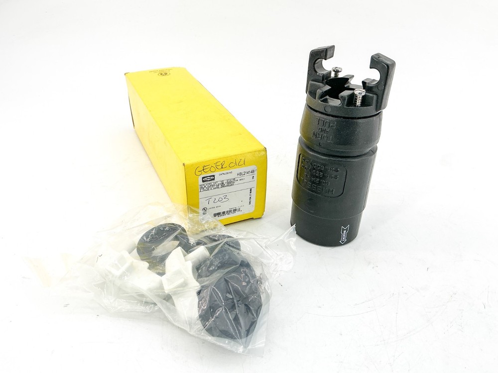 New Hubbell HBL21414B Connector Body 600VAC 30A 3P 4 Wire Grounded 21414B