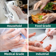 Supmedic Vinyl Disposable Exam Gloves, Clear 4 Mil Medium, 100 Medium (Clear)