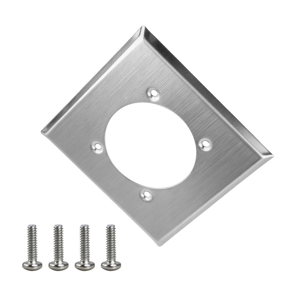 2 Gang Single Hole Outlet Cover Wall Plate& 4 Screws for Hubbell HBL9450A 14-50R