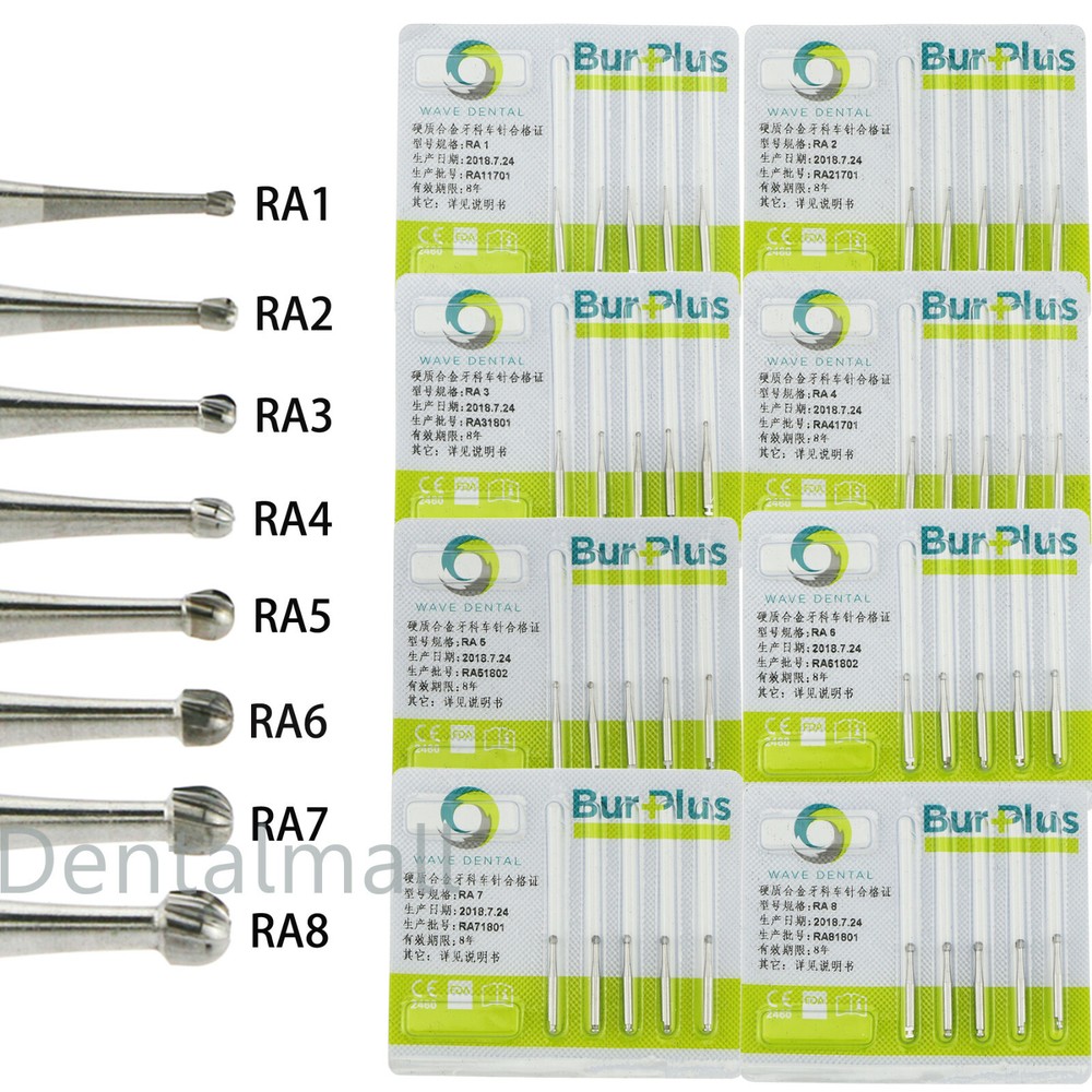 WAVE Dental Bur Plus Tungsten Carbide Latch Low Speed Drill Round RA 1 – 8 41