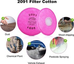2091 P100 Replacement Particulate Filters Respirator for6000 6200 6800 7000 FF-4