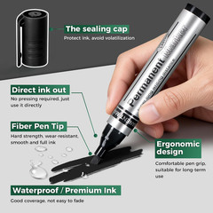 Large Permanent Markers Black Red Blue Green – 12 Pack Chisel Tip Waterproof Qui