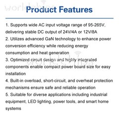 AC 95-265V to DC 24V 4A / 12V 8A 100W High-Power Switching Power Supply Board