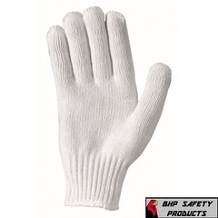 12 PAIR 1 DOZEN WHITE STRING KNIT POLY COTTON WORK GLOVES PAIRS NEW