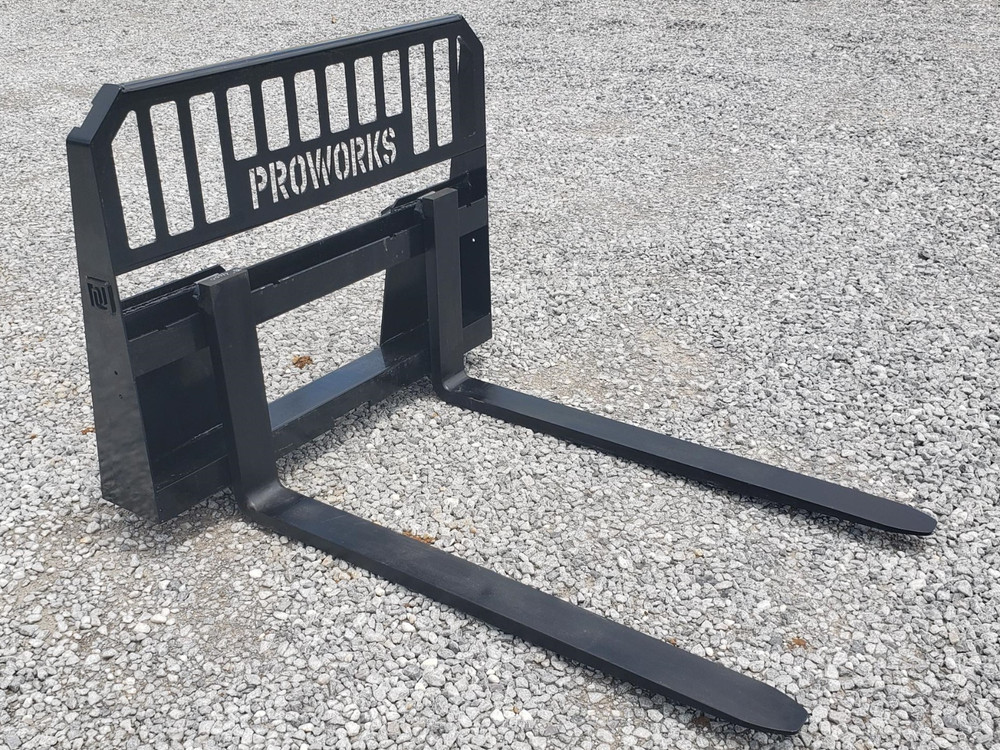 PRO Works 48″4000lb HD Full Guard Pallet Forks Skid Steer Quick Attach-Free Ship