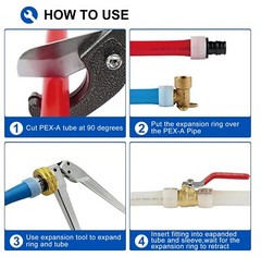 EFIELD 2 Rolls 1/2″ Pex-A Pipe 2X 50ft (100ft) Red & Blue W/H Pipe Cutter