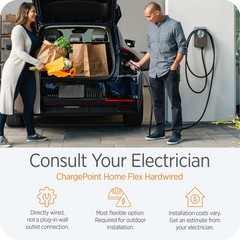 ChargePoint Home Flex Level 2 EV Charger NACS, Hardwired EV Fast Charge Station