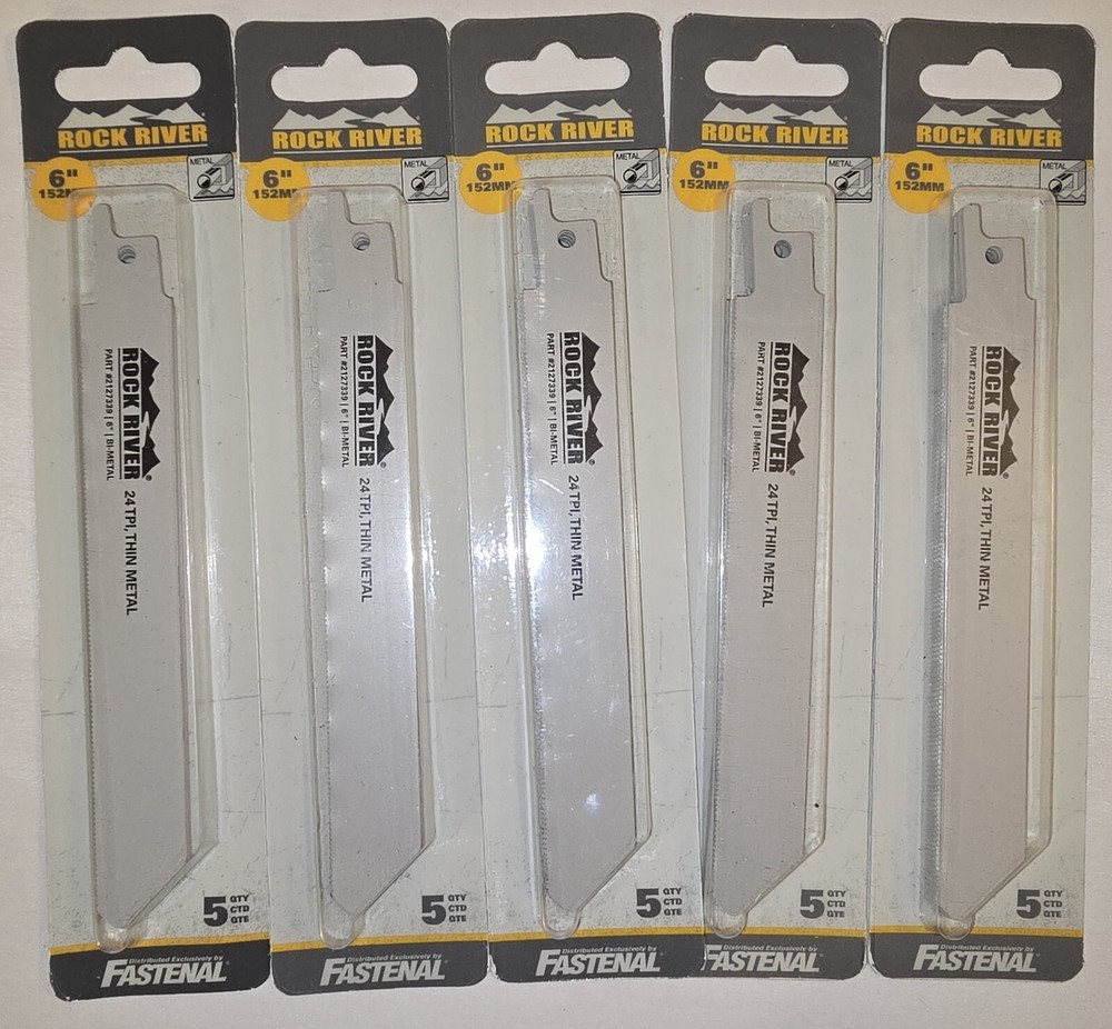 (Lot Of 5) 6″x .75″x .035x 24 TPI Bi-Metal Recip Saw Blade Fastenal Rock River