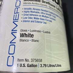 Rust-Oleum 375658 Epoxy Coating, Gloss, Water Base, White, 1 Gal