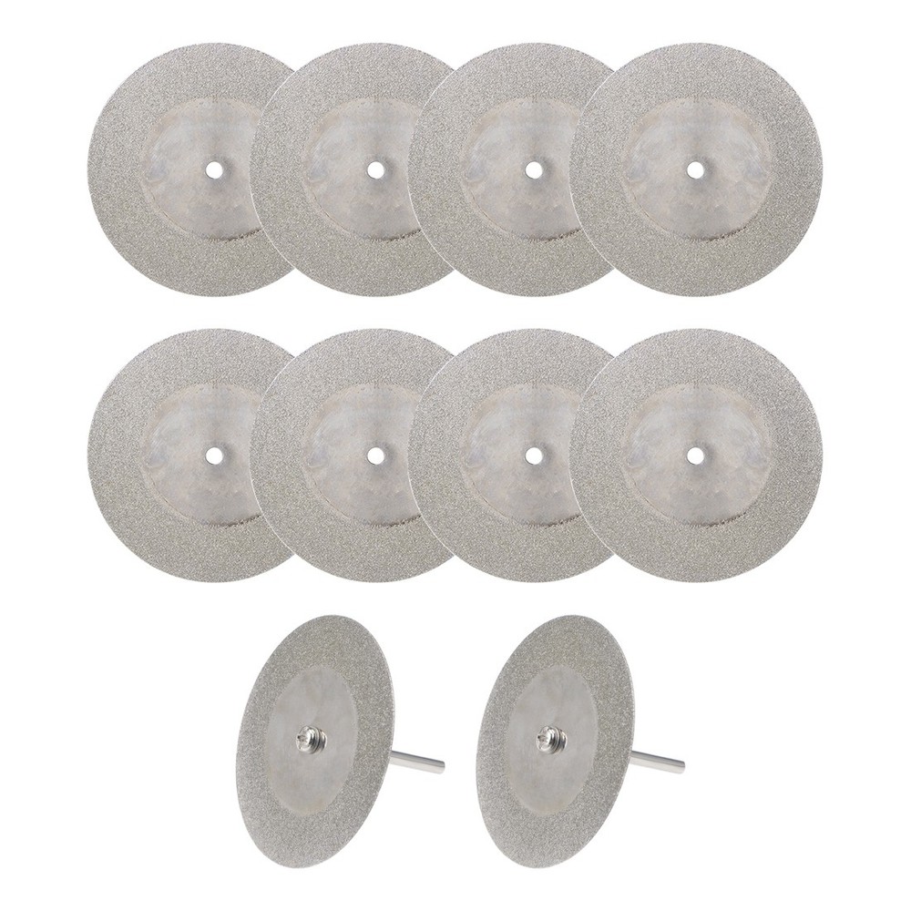 10Pcs 50mm Diamond Cutting Wheels Cut Off Wheel with 2Pcs Mandrels New