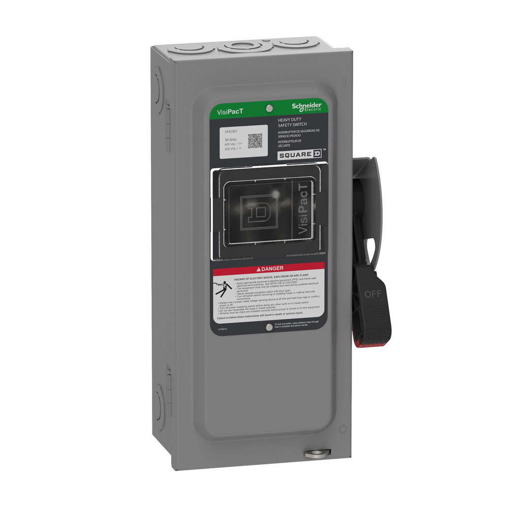 Square D VHU361RB VisiPact Heavy Duty Safety Switch 30A 3P 3PH 600V Type 3R
