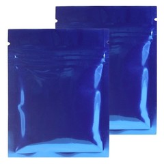 100/1000/2000 Glossy Blue Mylar Foil Food Storage Resealable Zipper Flat Pouch