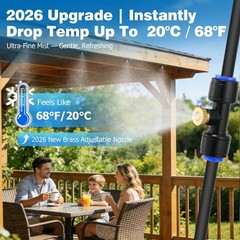 Misters for Outside Patio 30FT/9M, PreAssembled Misting Cooling System with 8…