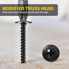 Wood Screws 2 Inch, 50 PCS Premium Truss Head Phillips Silver Wood Screws, Self