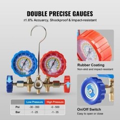 AC Manifold Gauge Set Brass HVAC R12 R134A R502 R404A R22 Air Refrigeration Kit*
