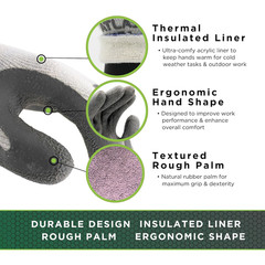 451 Insulated Work Gloves, Latex Coated Work Gloves with Rough Grip, Work Gloves