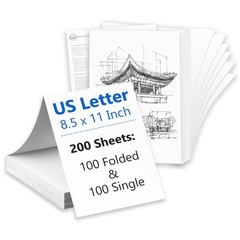 200 Sheets Thermal Printer Paper 8.5 x 11 Inches Multi-Type Kit (100 Folded &…