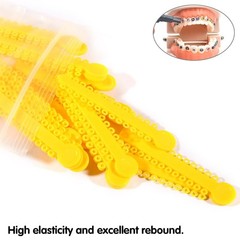 1040 Dental Orthodontic Ligature Ties Elastic Rubber Band Black/Rainbow Colors