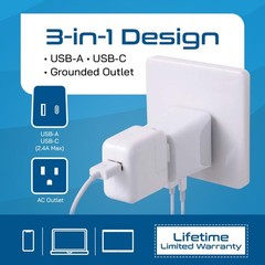 Japan, Philippines Travel Adapter Plug with USBA + USBC Usa Input Type A U…