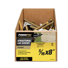 Power Pro 48926 Structural Lag Screws 5/16 x 8″, T-30 Box of 30