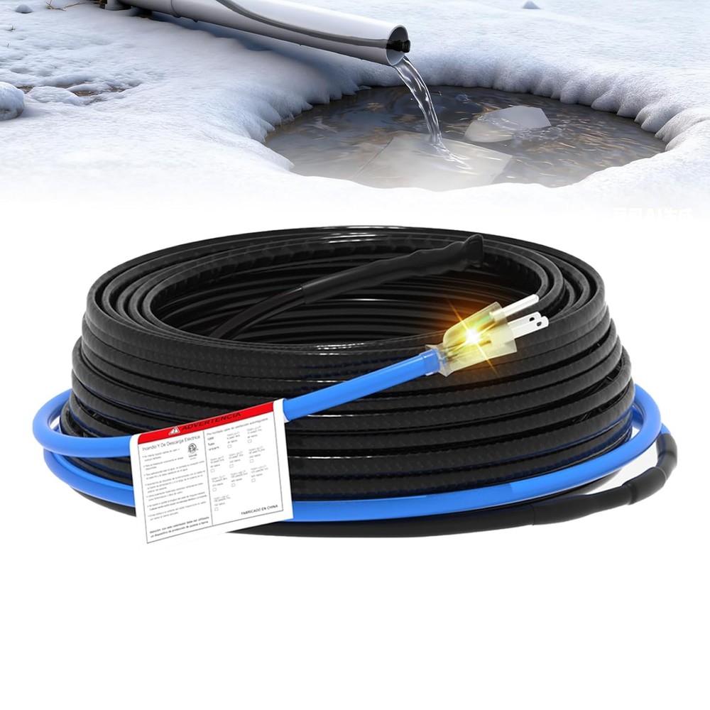 125FT Self-Regulating Heating Cable, 120V Corrosion Resistant | Fluoropolymer He