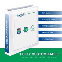 1 Pack White 1/2 Inch Three Ring Binder for Home School Office Storage