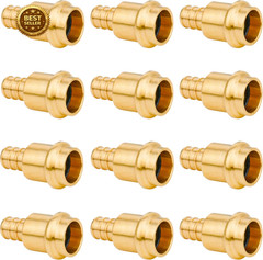 12 Pack 1/2″ Pro Press PEX Adapter Brass Copper to PEX B Fittings Lead Free
