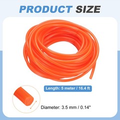 PU Transmission Belt 3.5mm Dia 16.4ft (5 Meters) Length (Smooth Surface, Orange)