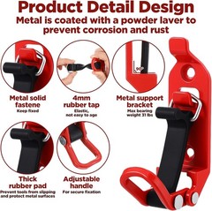 PercyEffie 4 Pcs Shovel Mount Heavy Duty Mounts for Roof Rack Red