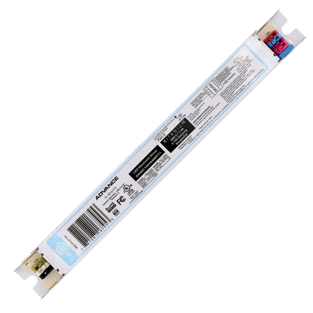 ADVANCE XI050C140V048BPT1 DIMMING LED DRIVER, 100-1400MA 20-48VDC, 50W, 120-277V