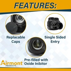 4 Pack Black In-Line Splice Connector 2/0-6 Wire Oxide Inhibitor