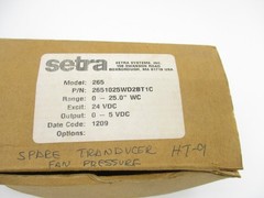 SETRA 2651025WD2BT1C 24VDC 0-25.0″WC NSMP