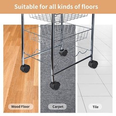 Durable 2″ Nylon Stem Casters with Brake, 4 Pcs – Ideal for Furniture Mobility